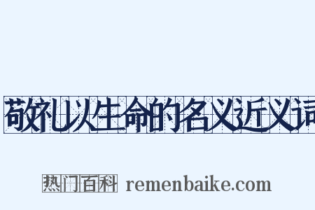 敬礼以生命的名义近义词是什么意思的图片
